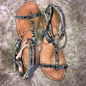 Beautiful Snakeskin Nine West Strappy Sandals